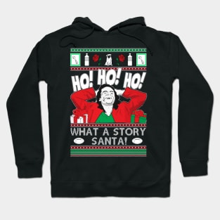 Funny Christmas Ho Ho Ho What A Story Santa Tommy Mark Oh Hi Santa Hoodie